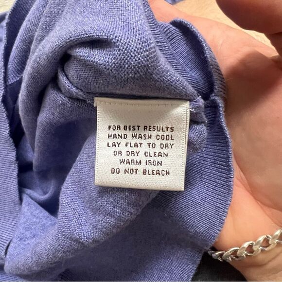 Peter Millar Crown Soft Sweater Medium Purple 1/4 Zip Cotton Silk Golf Turtle - Picture 7 of 8